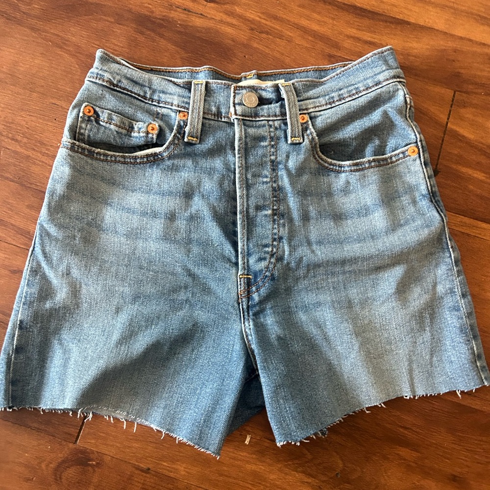 Levi's Blue Jean Shorts High-Waisted Cut-Off